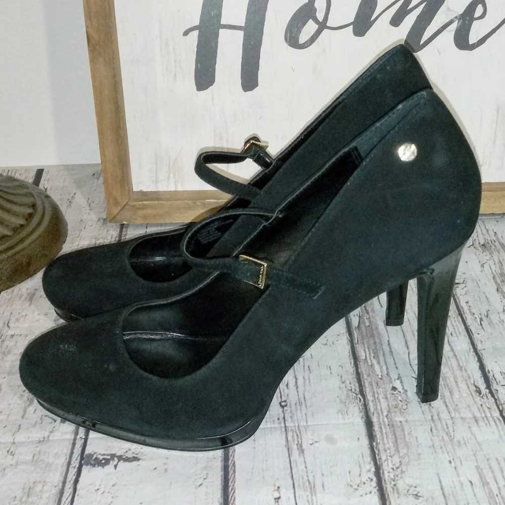 Calvin Klein Black Suede Stiletto Dress Pumps - Picture 9 of 13
